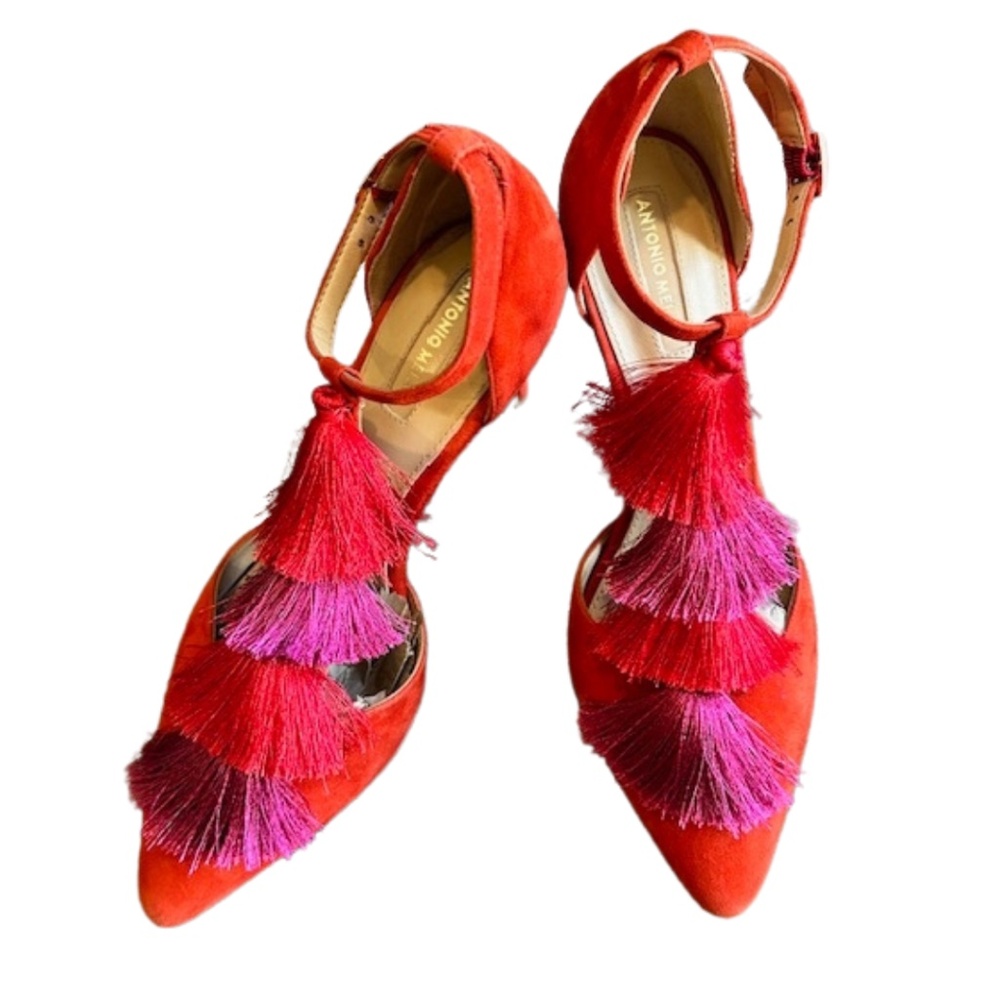 Antonio Milani Suede Fringe Heels